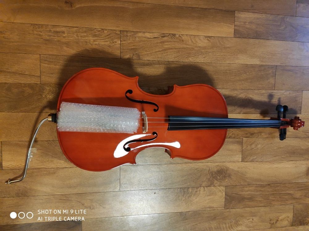 NEW Cecilio CCO- Cello with case, Bow, Rosin, Bridge and extra set of strings, 1/4 size for kids, Natural color
