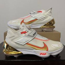Nike Force Zoom Trout 8 Elite Baseball Cleats White Gold Men Size 13 CZ5913-161