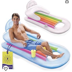 Pool Floating Bed With Headrest And Cup holder 