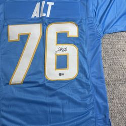 Joe Alt Signed Autograph Custom Jersey - BECKETT COA - LA Chargers