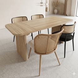 Wood dining table or executive desk 62” Natural color