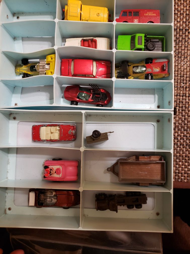 Old car case and cars