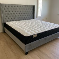 New In Box King Bed Frame With Mattress (Read Description Below)