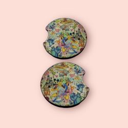 Disney Car Coasters , For Cup holder Or Tables To Protect Surfaces 