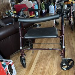 Extra Wide Bariatric Rollator Walker with Seat