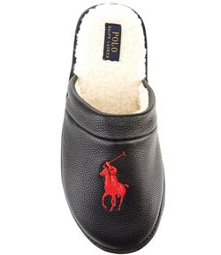 Men's Lauren Ralph Lauren IRVING Leather Logo Slippers