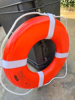 The item pictured is an Emergency Use Only Solid Foam Life Ring Buoy.