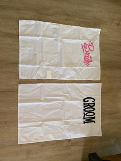 Brand new Bride and Groom pillow cases