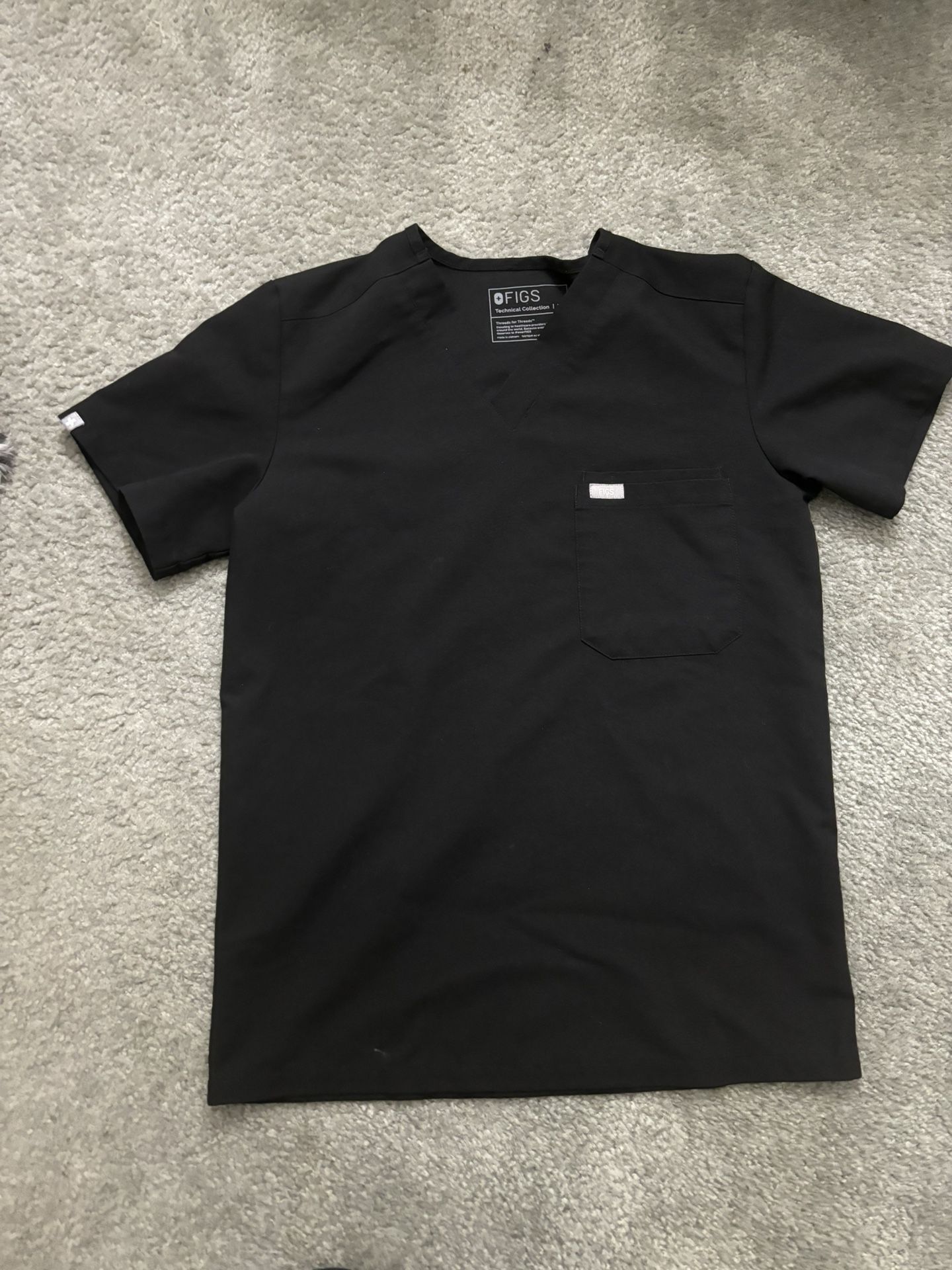 XS Figs Black Scrub Top