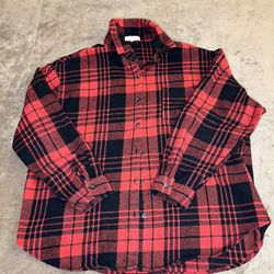 Love Notes Plaid Flannel Shirt Red & Black Men’s (Teens) Sz L