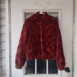 Fur Jacket Casual West of Melrose Womens Jacket Wine Size