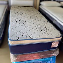 Twin Size Mattress 14 Inches Thick Pillow Top Also Available in Full, Queen, King. Same Day Delivery 🚚 New From Factory With its Plastic