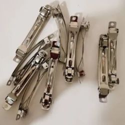 New! Silver French Barrettes Hair Clips