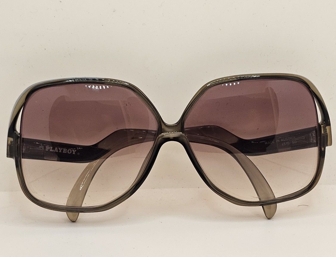 Vintage rare Playboy Optyl drop arm glasses/ 1970's collectable. Light Blue