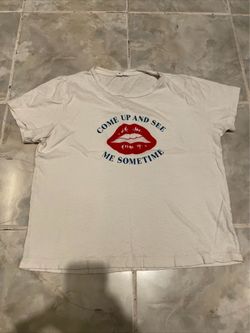Re/Done Come Up And See Me Sometime T-Shirt SZ Medium White Women’s