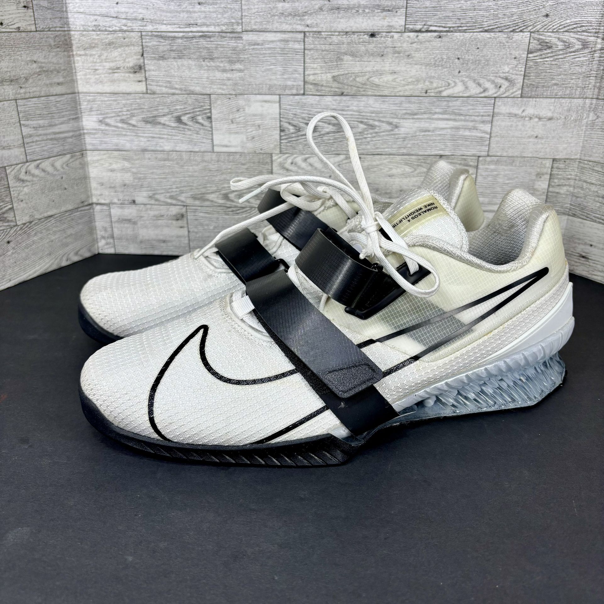 Nike Romaleos 4 Weightlifting Shoes White Black CD3463-101 Sz 15