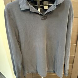 J. Crew Long-sleeve classic Repp  polo shirt (L) 