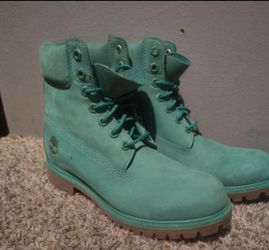 Mint green timberland boots