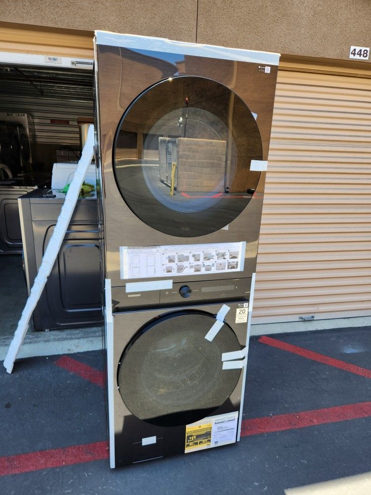 Samsung Bespoke Stackable Washer And Gas Dryer