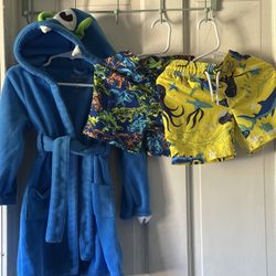 Boy 2t Robe & 2 Swim Shorts