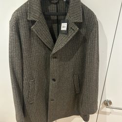 Billy Reid Houndstooth Cooper Overcoat Size XXL NWT $998 MSRP virgin Wool