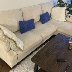 [NEEDS TO GO] 2 PIECE CORDUROY SECTIONAL COUCH