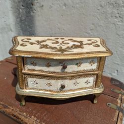 Vintage Florentine Dresser Jewelry Box 