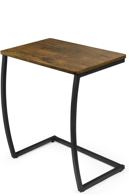 SRIWATANA Side Table, End Table, Vintage C-Shaped Couch Table for Sofa Laptop