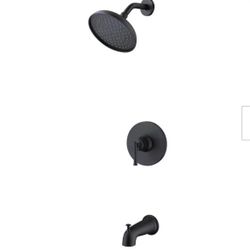 Glacier Bay Oswell Single Handle 1-Spray Tub and Shower Faucet 1.8 GPM, Valve Included, Matte Black