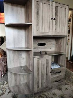 60.4" Farmhouse Kitchen Pantry Storage Cabinet, Gray