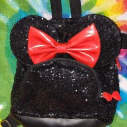 Minnie Mouse Black Sequin's Mini Backpack