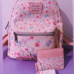 Lounge Fly Hello Kitty Backpack And Card Holder 