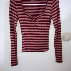 Striped Long Sleeve Cute Shirt