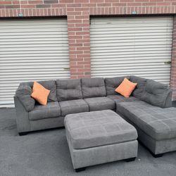 really nice gray sectional couch 