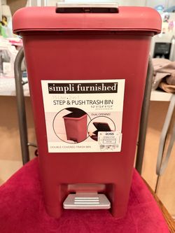 Simpli Furnished 15L Step & Push Trash Bin