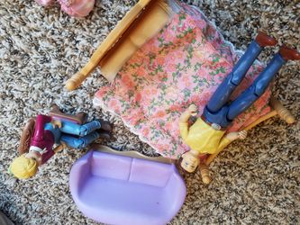 Fisher price dolls and furniture