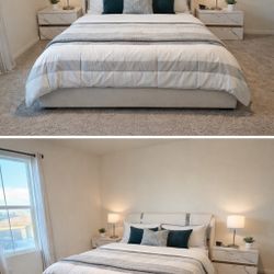 Queen Size Bed Frame And Night Stands 