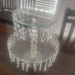 Glass 2 Tier Stand