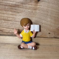 Vintage Disney Winnie The Pooh Christopher Robin Figure Reading