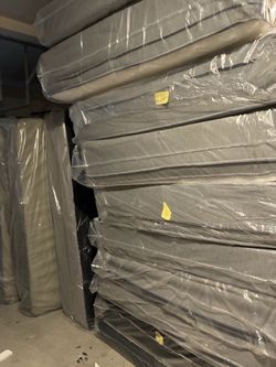 Queen pillowtop mattress and box spring brand new in plastic free delivery in Atlanta