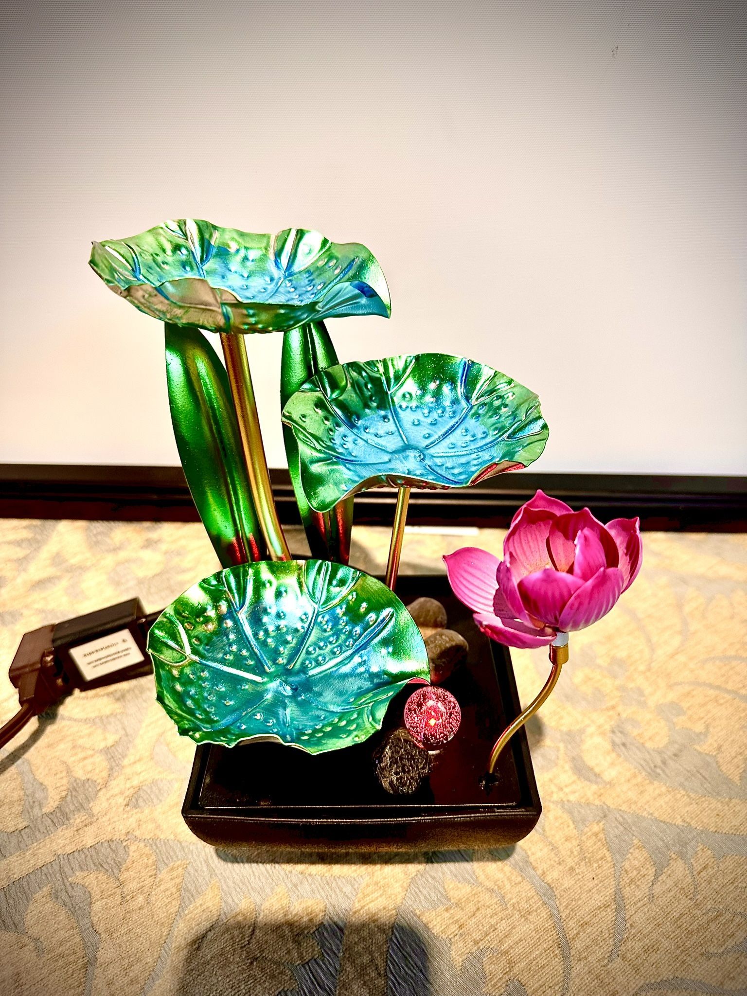 Decorative USB LED light water fountain brand new H9.5xW6 inch Lbs1.8