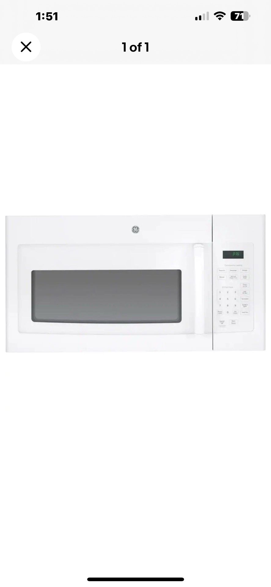 The GE 1.6 Cu. Ft. Over-the-Range Microwave Oven