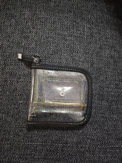 Clear Glitter Zippable Wallet