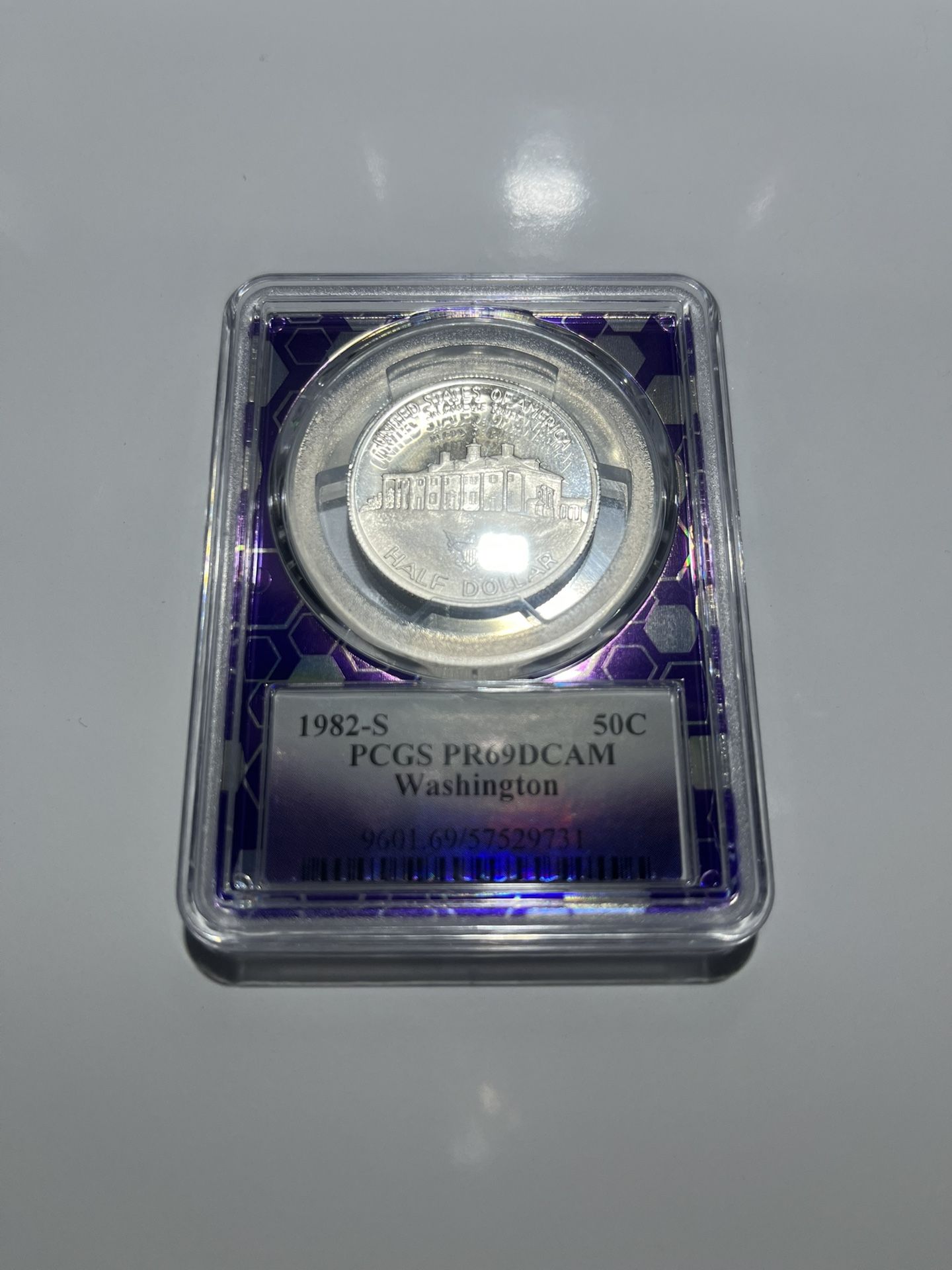 1982s pcgs pr69dcam 50c washington