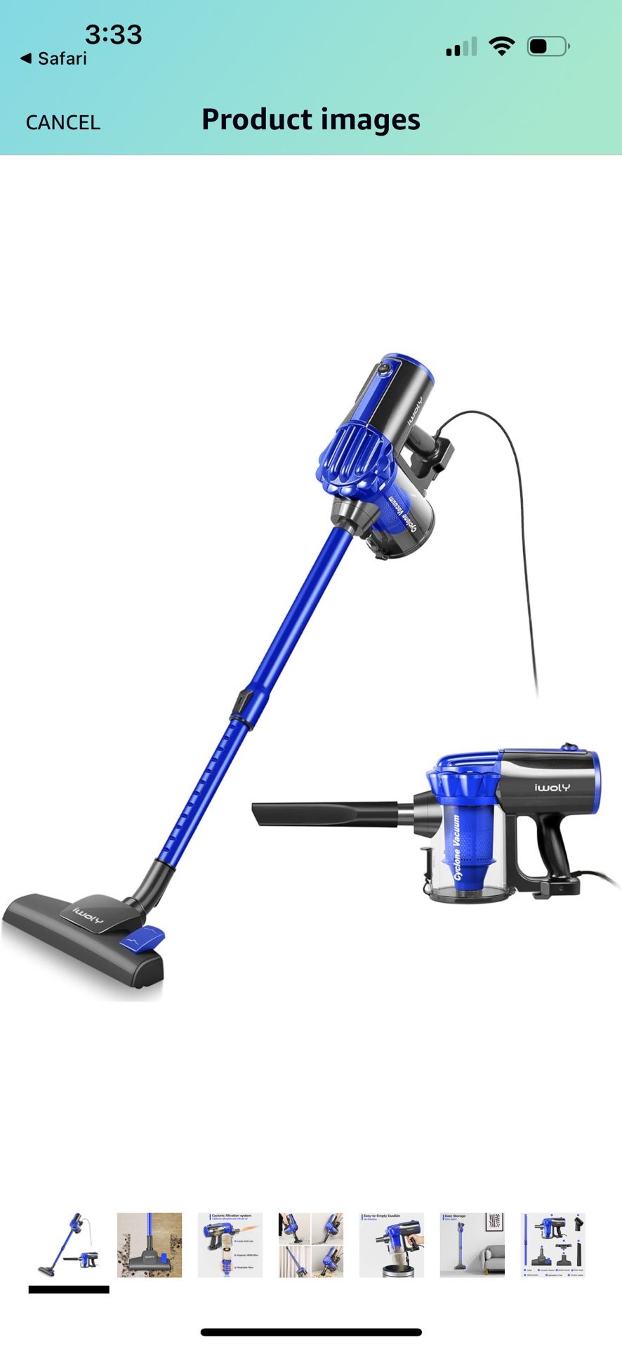 iWoly V600 Vacuum Cleaner Corded Bagless Stick and Handheld Vacuum for