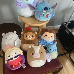 collection of Disney and fantasy-themed Squishmallows plush toys