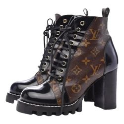 L V Monogram Star Trail Ankle Combat Boots Size 9