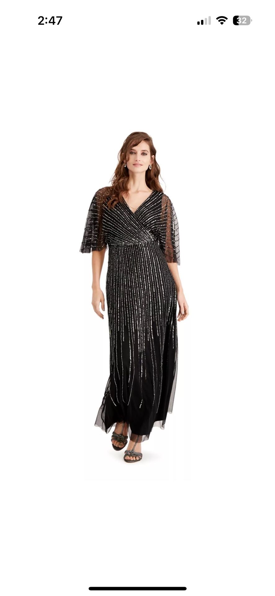 green emerald velvet dress Adrianna Papell Crew Neck Flutter Sleeve & Soft Pleats Floral Print Empire  Waist Midi Dress main image 0