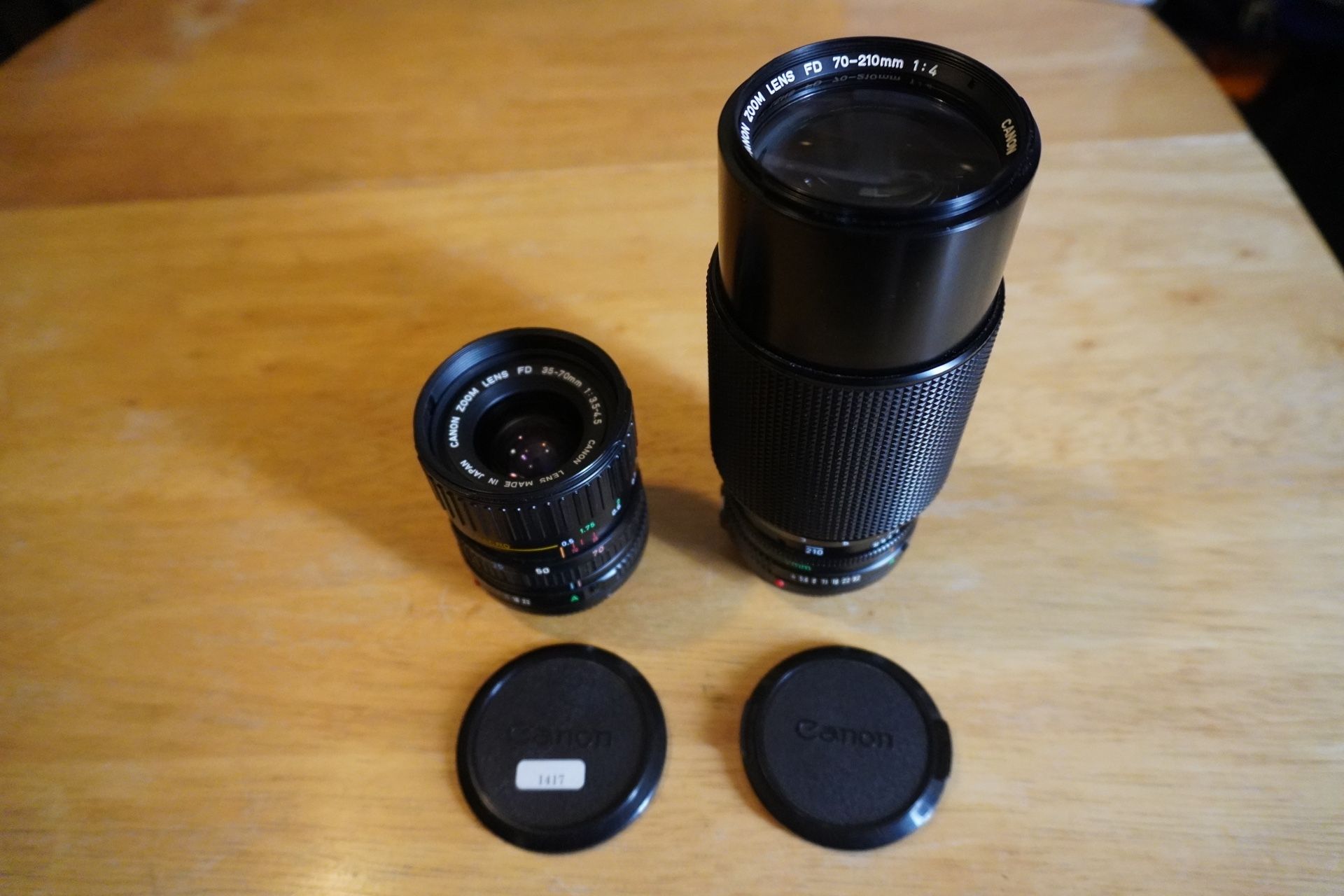 Canon Lens FD NFD 35 70mm Canon FD 70 210mm f4 Macro Zoom Lens
