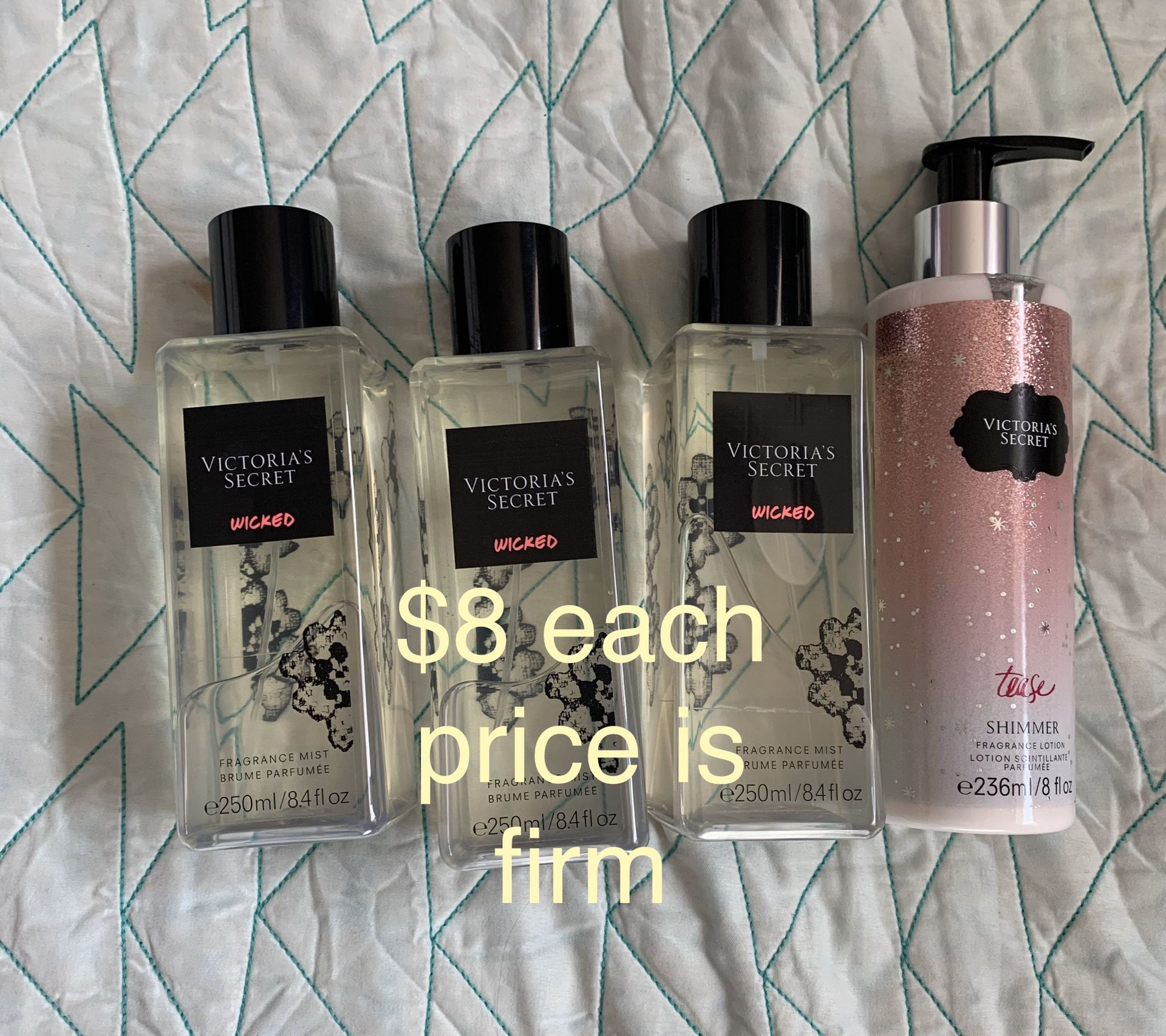 Victoria’s Secret wicked mist and tease shimmer lotion